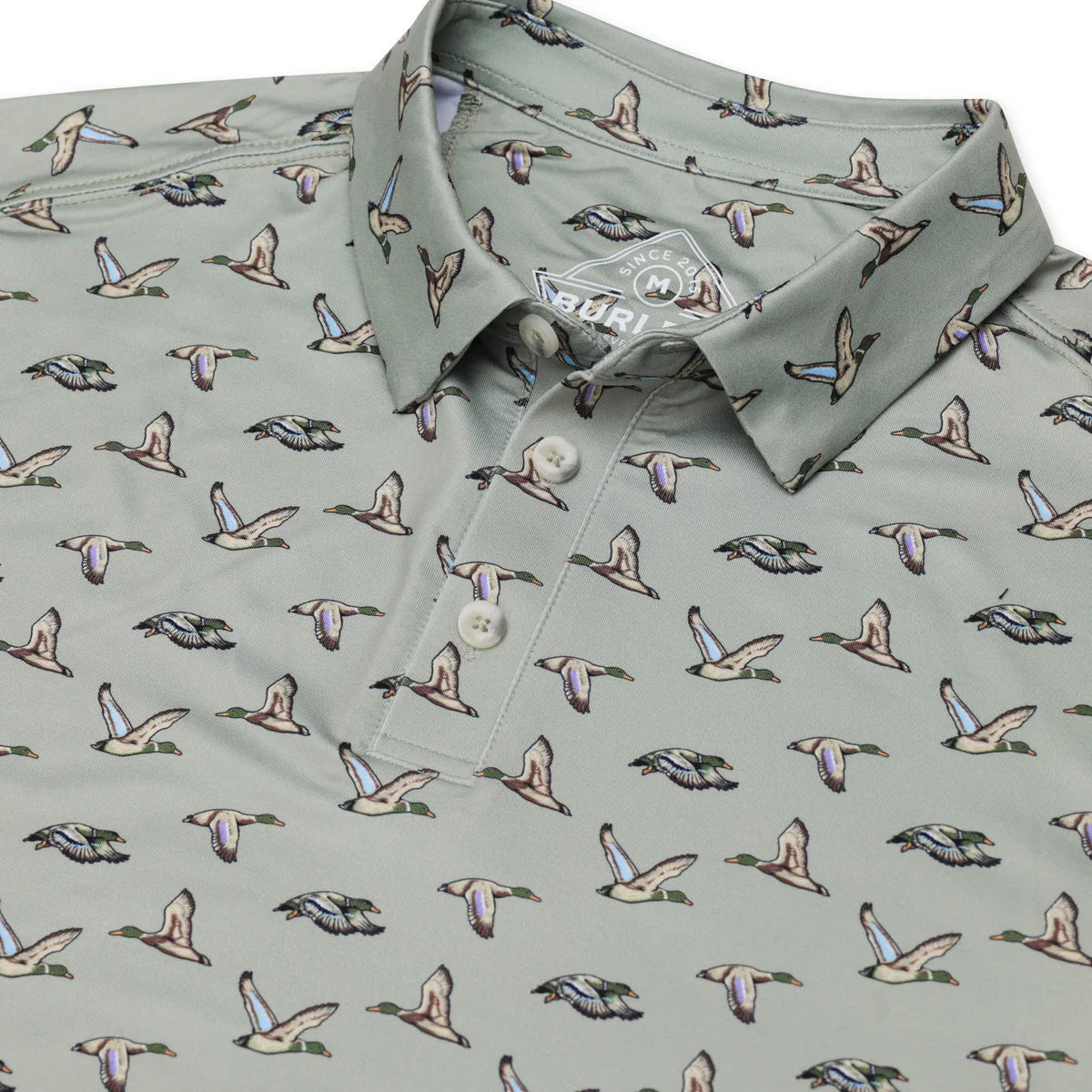 Burlebo® Men's Performance Polo - Flying Ducks - Green PP-FD-GRN