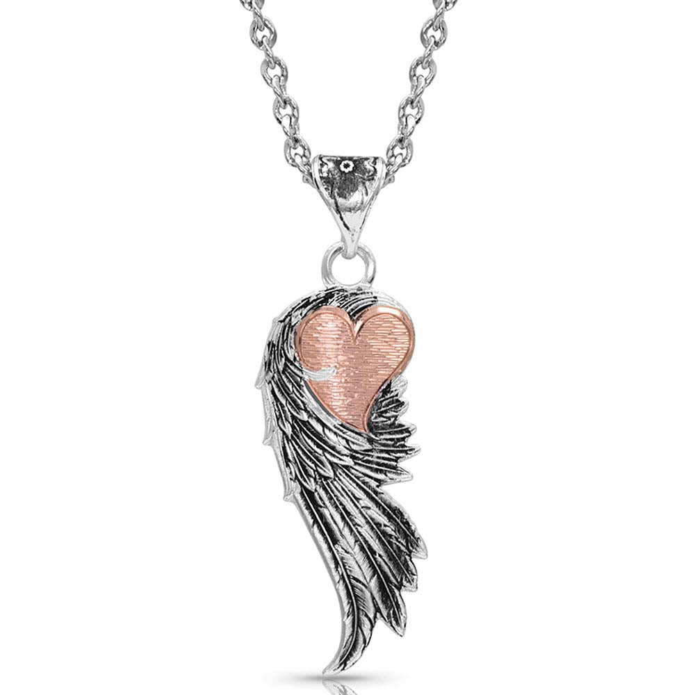 Montana Silversmiths® Rose Gold Heart Strings Feather Necklace NC4394RG