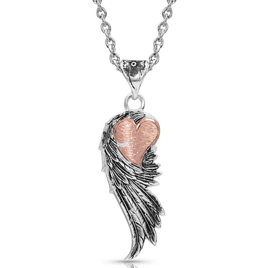 Montana Silversmiths® Rose Gold Heart Strings Feather Necklace NC4394RG
