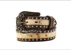 Nocona® Girl's Calf Hair Crystals Brown Belt N4443502