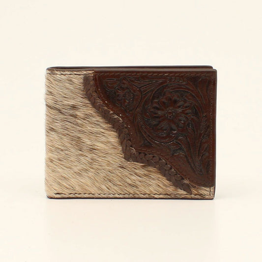 Nocona® Men's Bifold Wallet Cow Hair Tooled Edge Brown N500033002