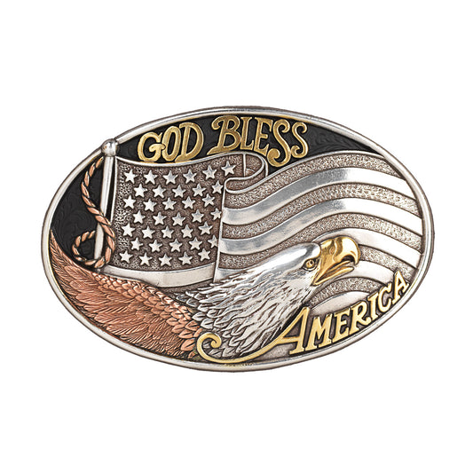 Nocona® Oval Buckle American Flag Eagle 37912