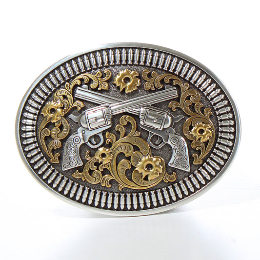 Nocona® Oval Floral Revolvers Buckle 37009