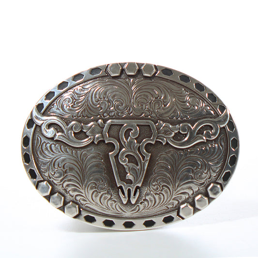 Nocona® Oval Floral  Bull Skull Buckle 37717