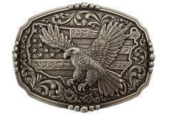 Nocona® Rectangle Buckle American Flag Eagle 37944