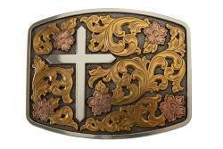 Nocona® Rectangle Buckle Floral Cross 37945