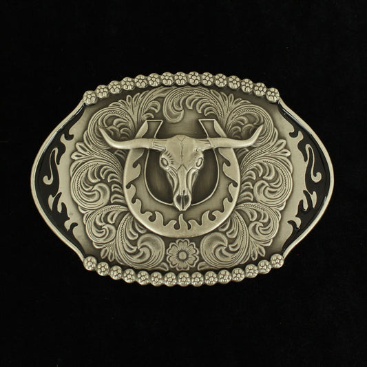 Nocona® Oval Berry Edge Skull Horseshoe Buckle 37994