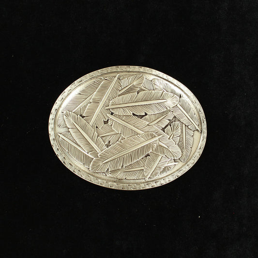 Nocona®  Oval Buckle Stampede Edge Scattered Feathers 37715