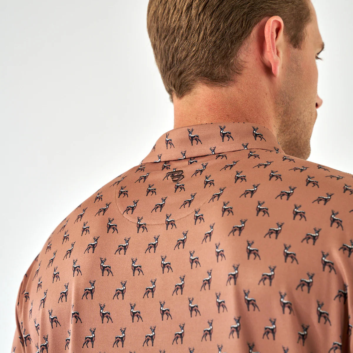 Burlebo® Men's Performance Polo Whitetail Deer - Brown PP-WTD-B