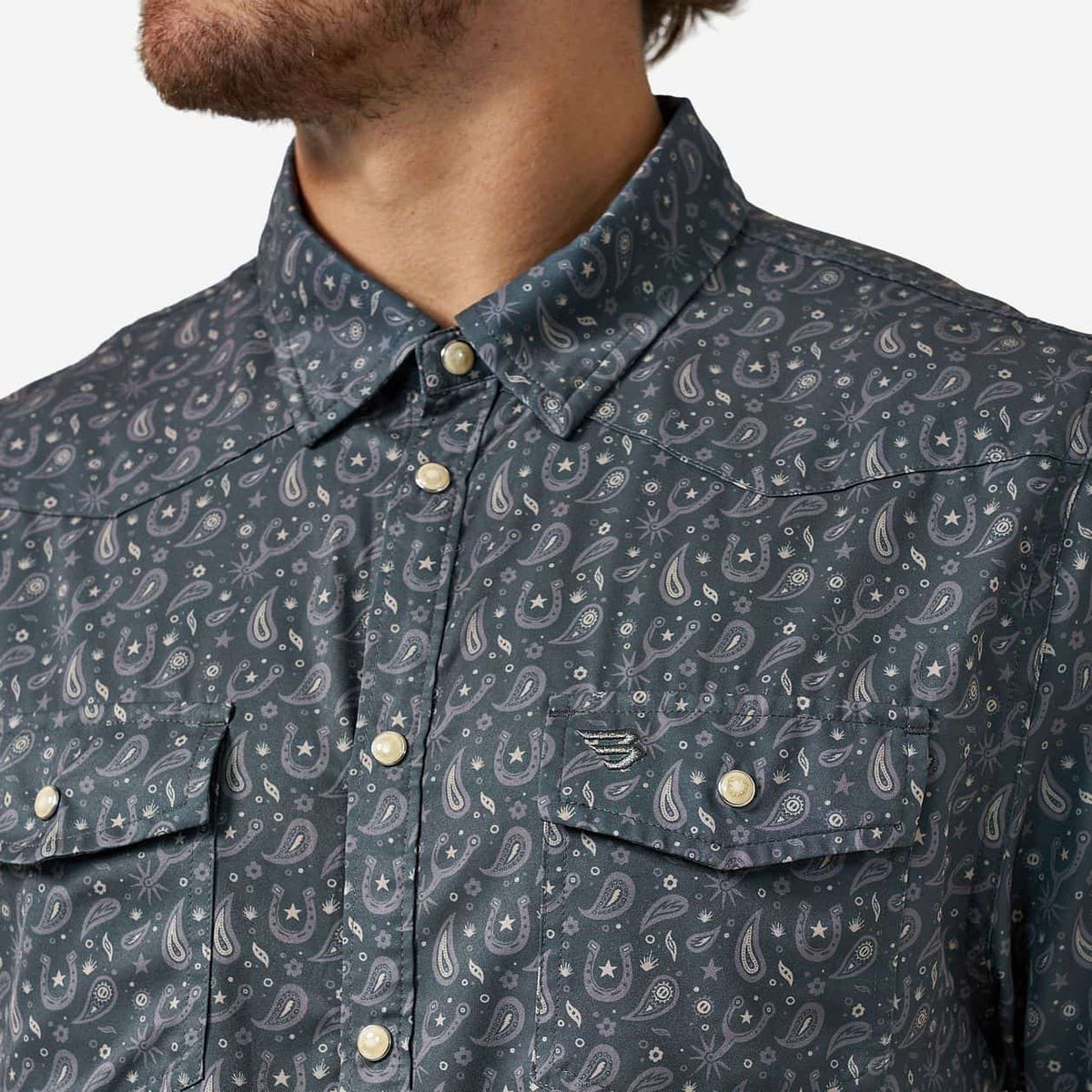 Burlebo® Men's Performance Western Shirt - Paisley Spurs PWS-PASPR
