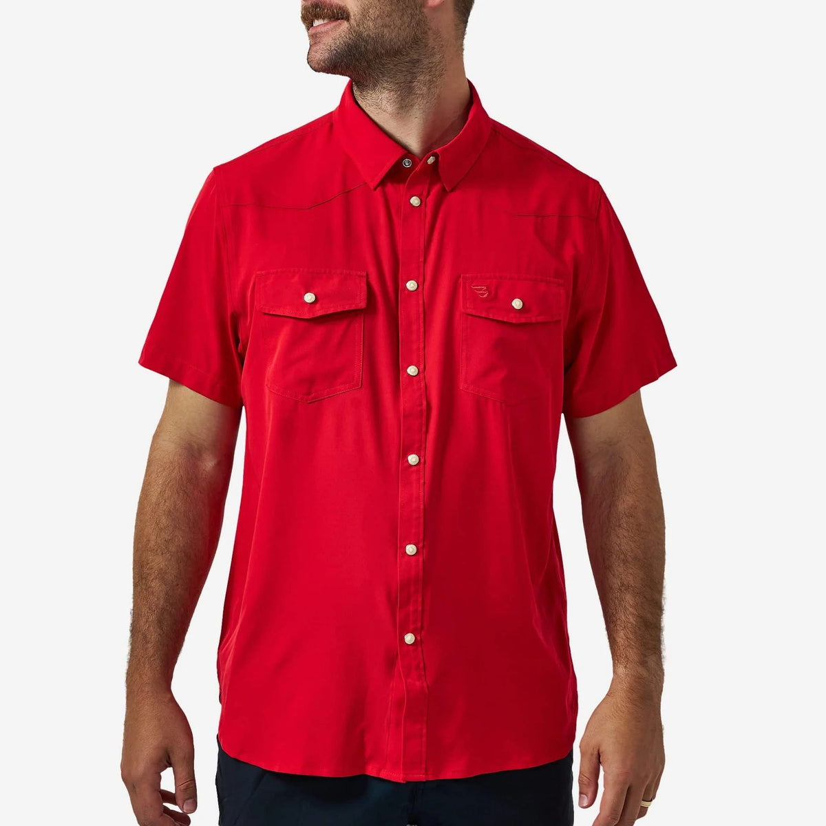 Burlebo® Men's Performance Western Shirt - Red PWS-RED