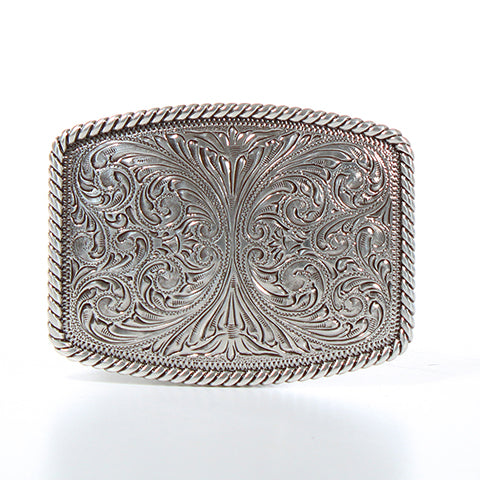 Nocona® Rectangle Twisted Floral Buckle Silver 37003