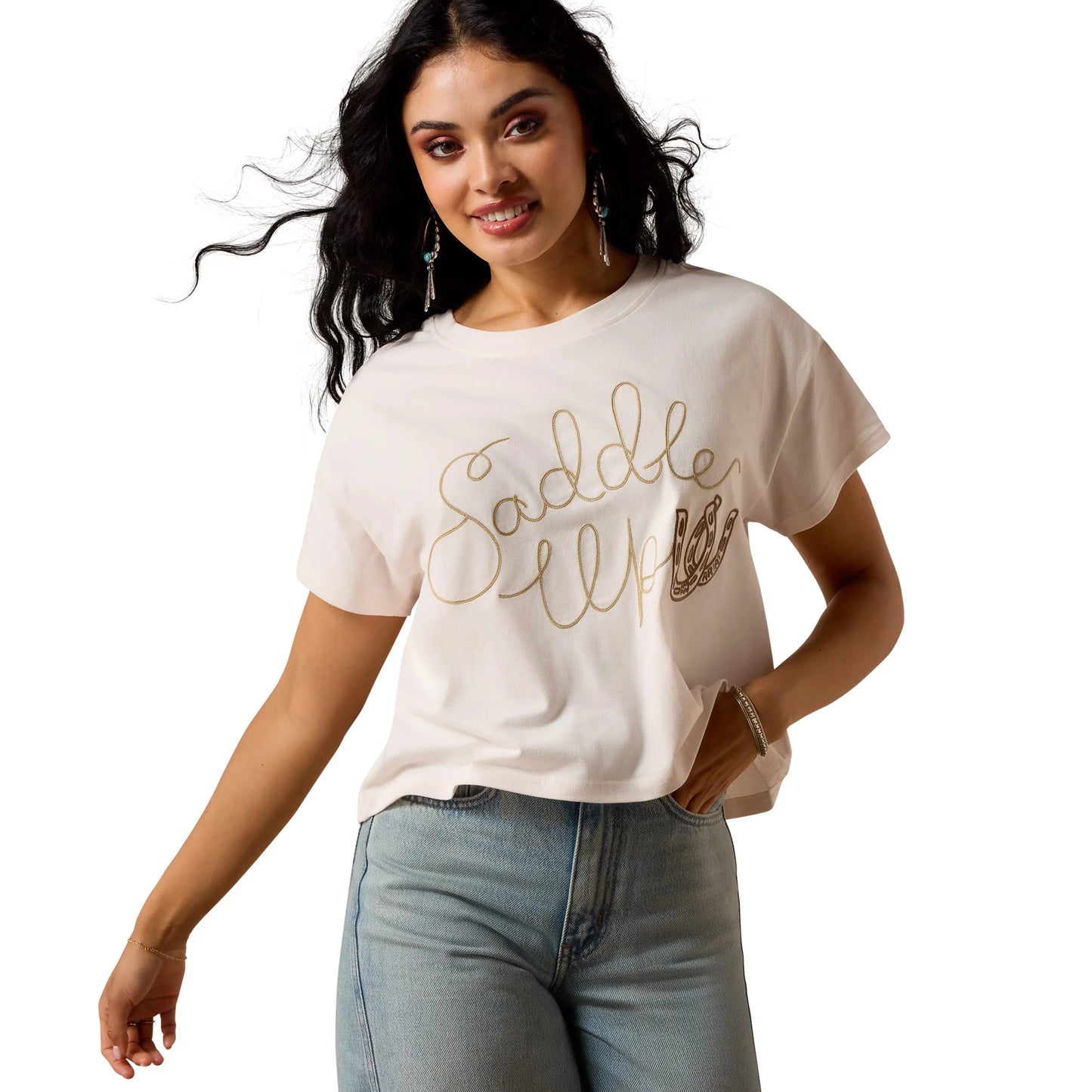 Ariat® Women's Saddle Up Sea Salt T-Shirt 10073553