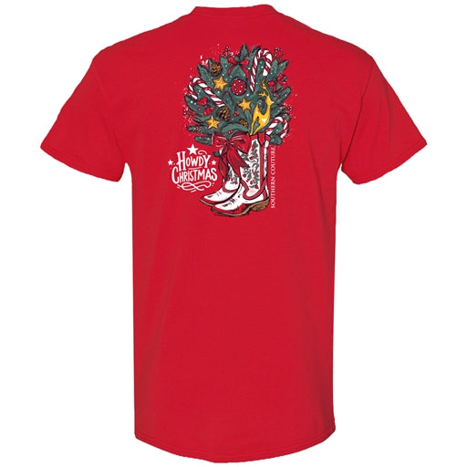 Southern Couture® Women's Classic Howdy Christmas Red T-Shirt SC1453RD