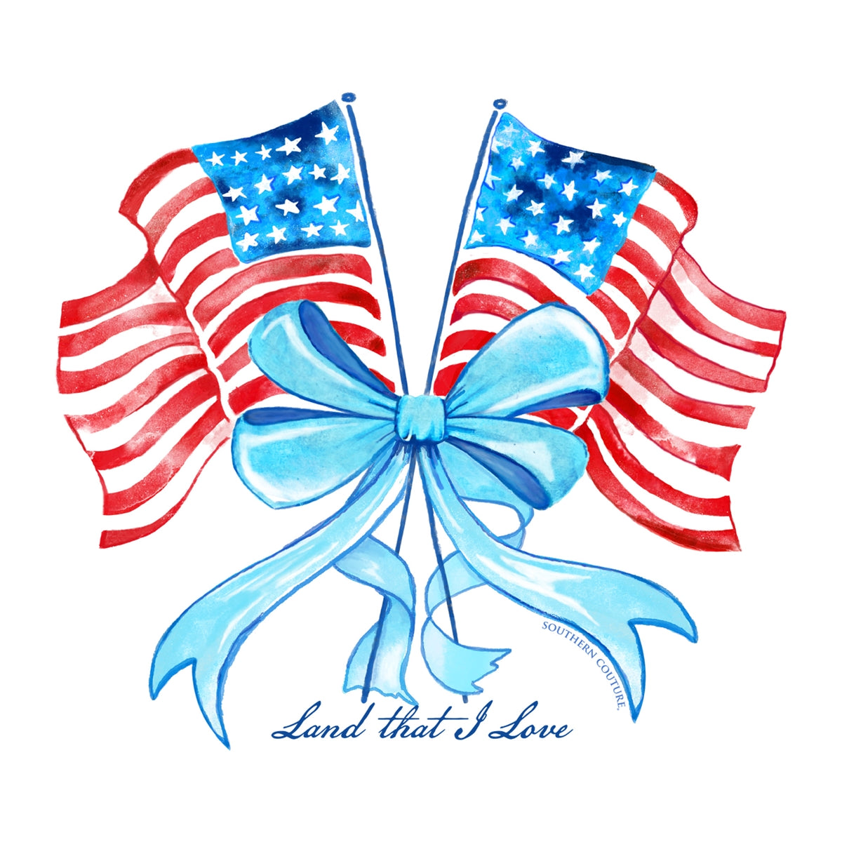 Southern Couture® Women's Land That I Love Flags White SC1570WH