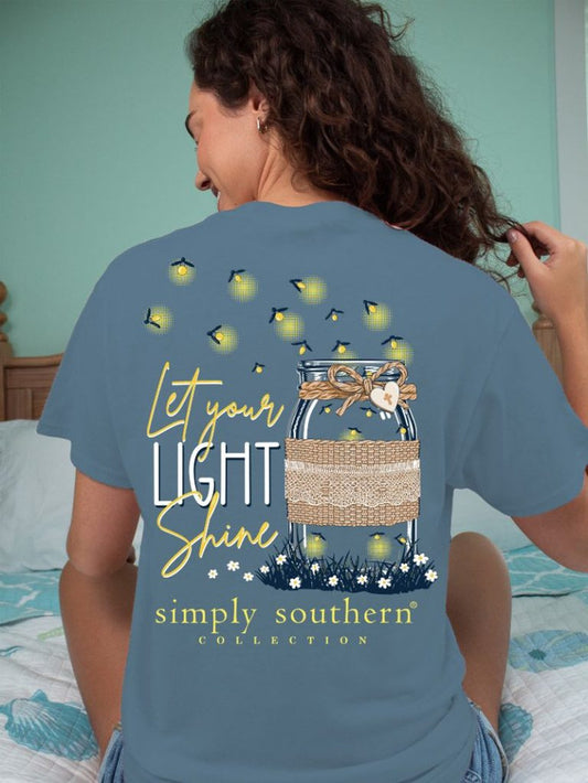 Simply Southern® Women's Let Your Light Shine T-Shirt in Comet Blue SS-LIGHT