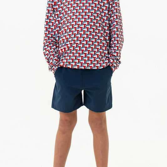 Burlebo® Youth Everyday Shorts Deep Water Navy Mayan Pocket Y-ES-DWN-MP