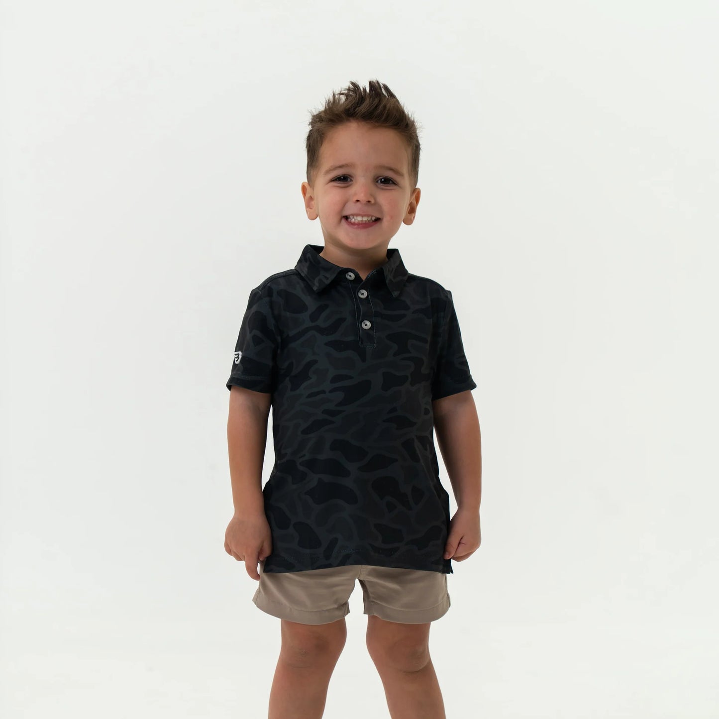 Burlebo® Youth Performance Polo Black Camo Y-PP-BLKC