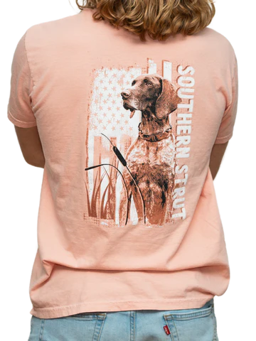 Southern Strut Brand  Pointer Flag in Grass Men's T-Shirt ST#570