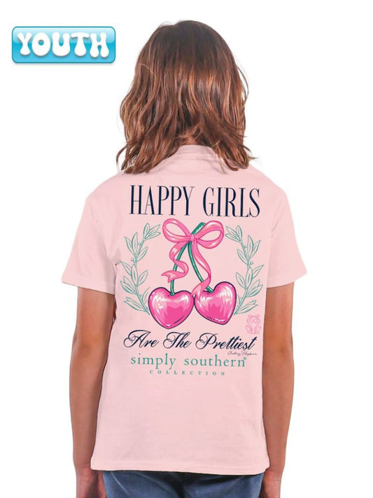 Simply Southern® Kid's Light Pink T-Shirt YTH-SS-HAPPYGIRLS