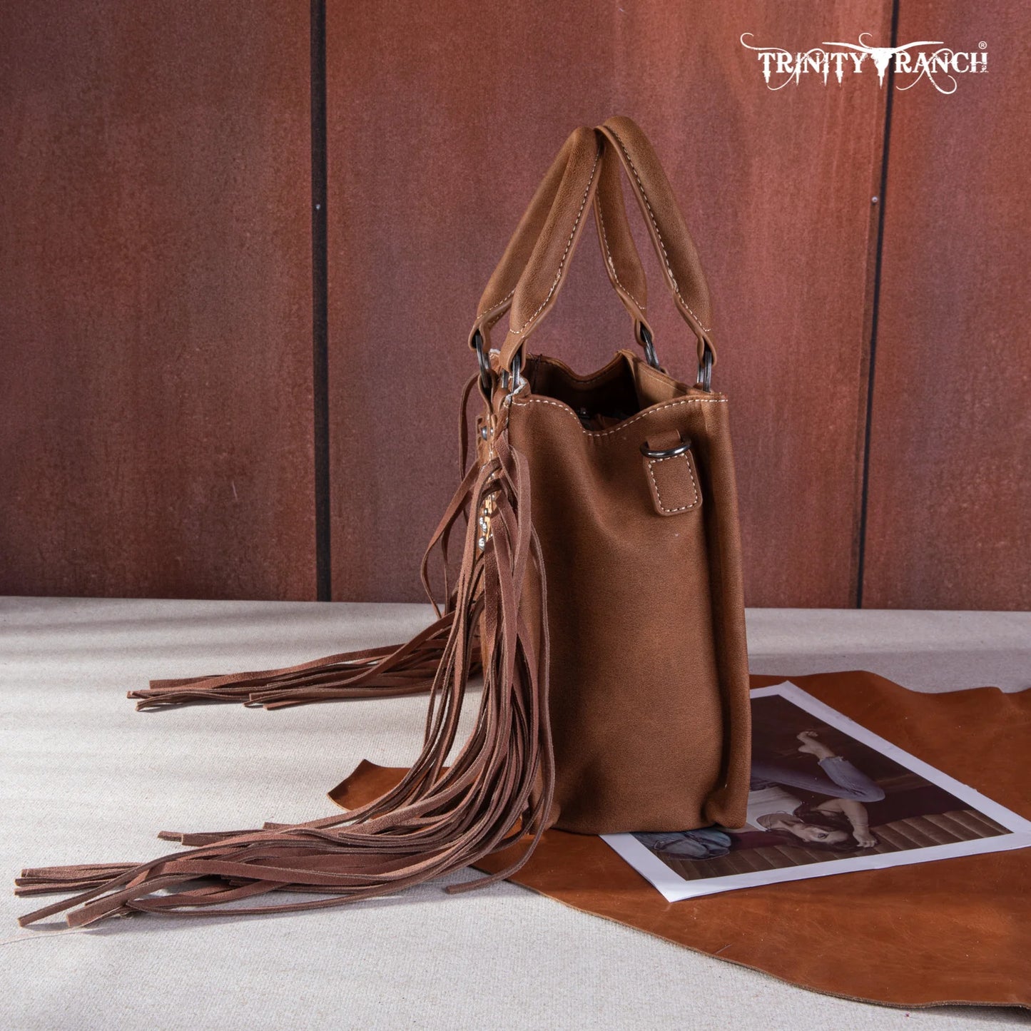 Trinity Ranch® Hair-On Cowhide Tote/Crossbody TR146-8120BR