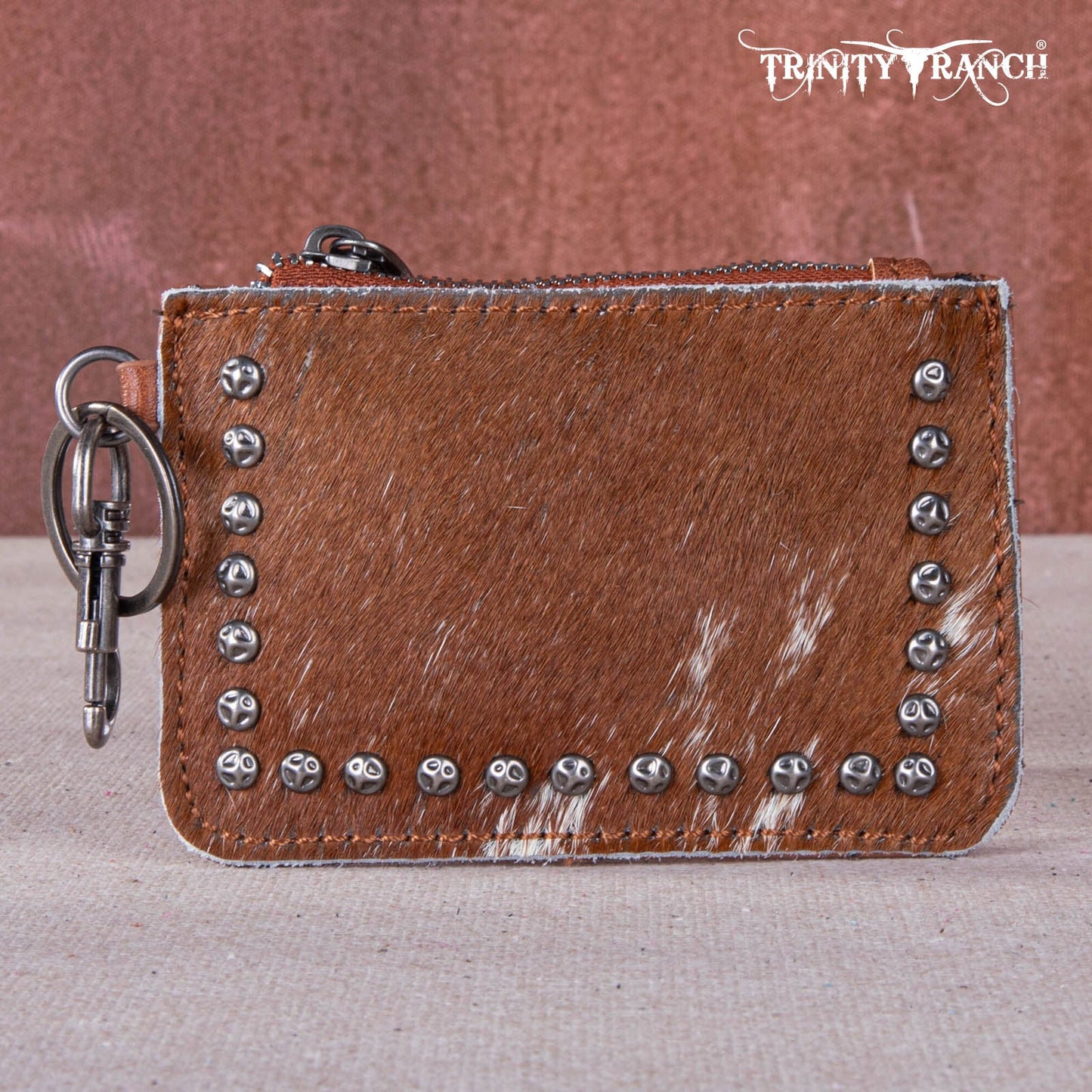 Trinity Ranch® Genuine Hair-On Cowhide /Tooled Collection Phone Purse with Coin Pouch TR159 -183ABR