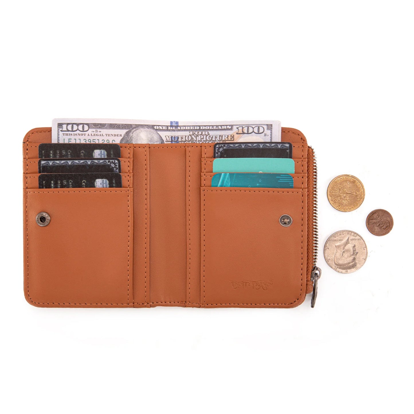 Trinity Ranch® Hair-On Cowhide Tooled Collection Wallet TR203-W2003BR