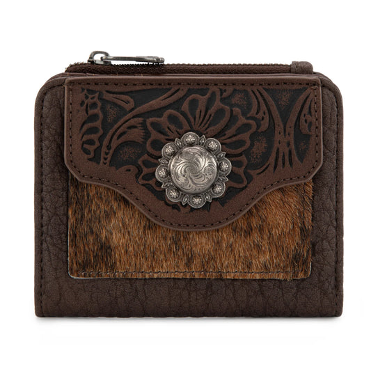 Trinity Ranch® Hair-On Cowhide Tooled Collection Wallet TR203-W2003CF