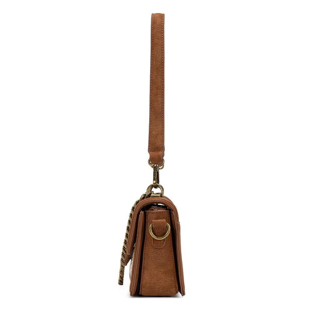 Trinity Ranch® Cowhide Floral Cutout Crossbody Bag Brown TR205-888BR