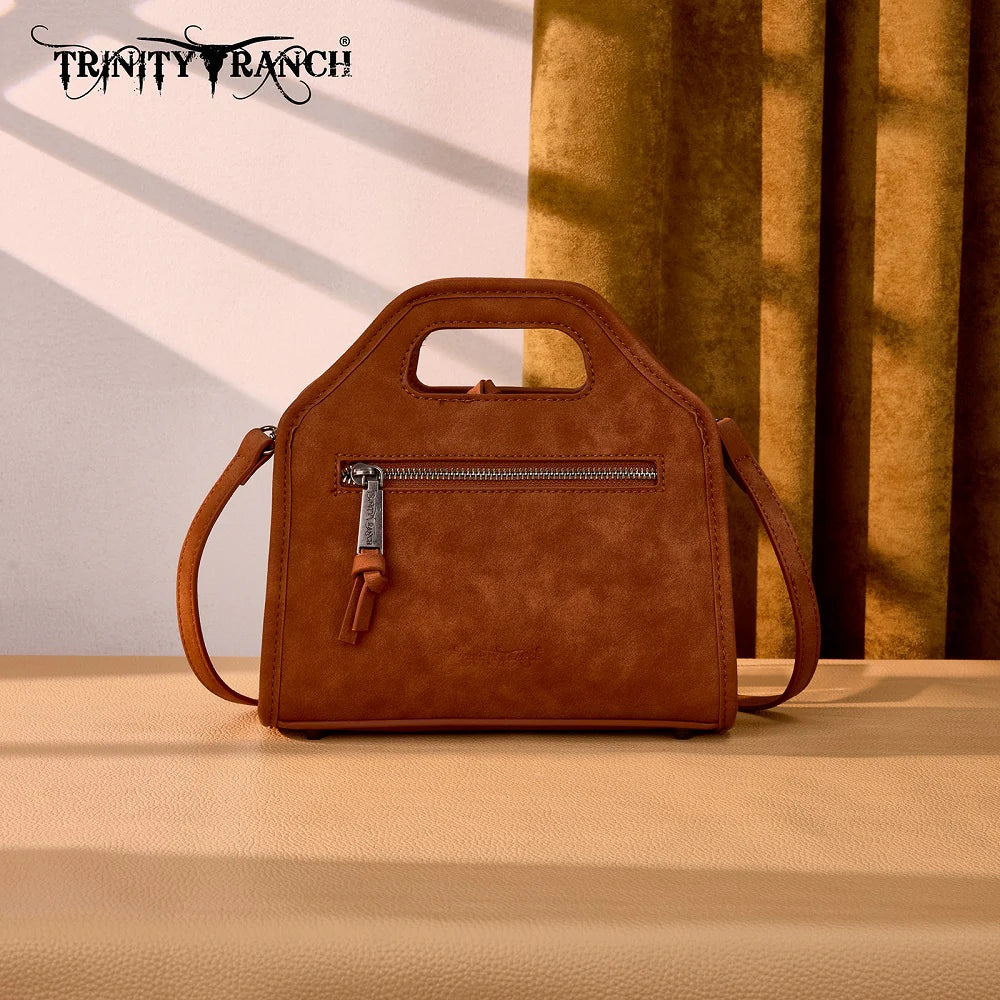 Trinity Ranch® Genuine Hair-On Cowhide Satchel Crossbody Bag TR206-8360BR