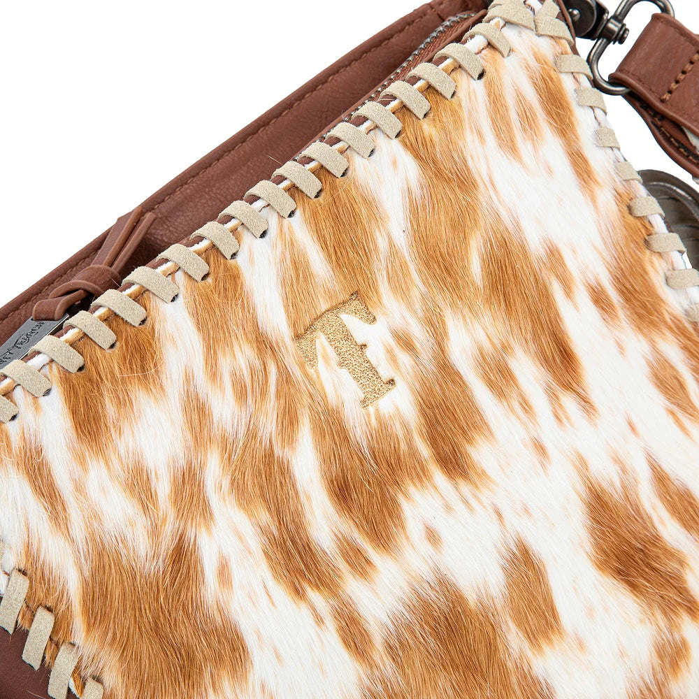 Trinity Ranch® Cowhide Fringe Crossbody Bag Brown TR207-8360BR