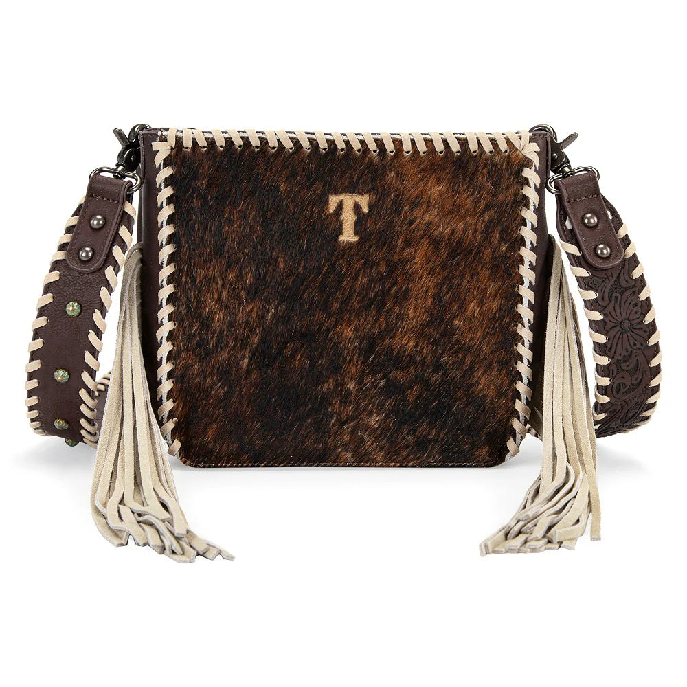 Trinity Ranch® Cowhide Fringe Crossbody Bag Coffee TR207-8360CF