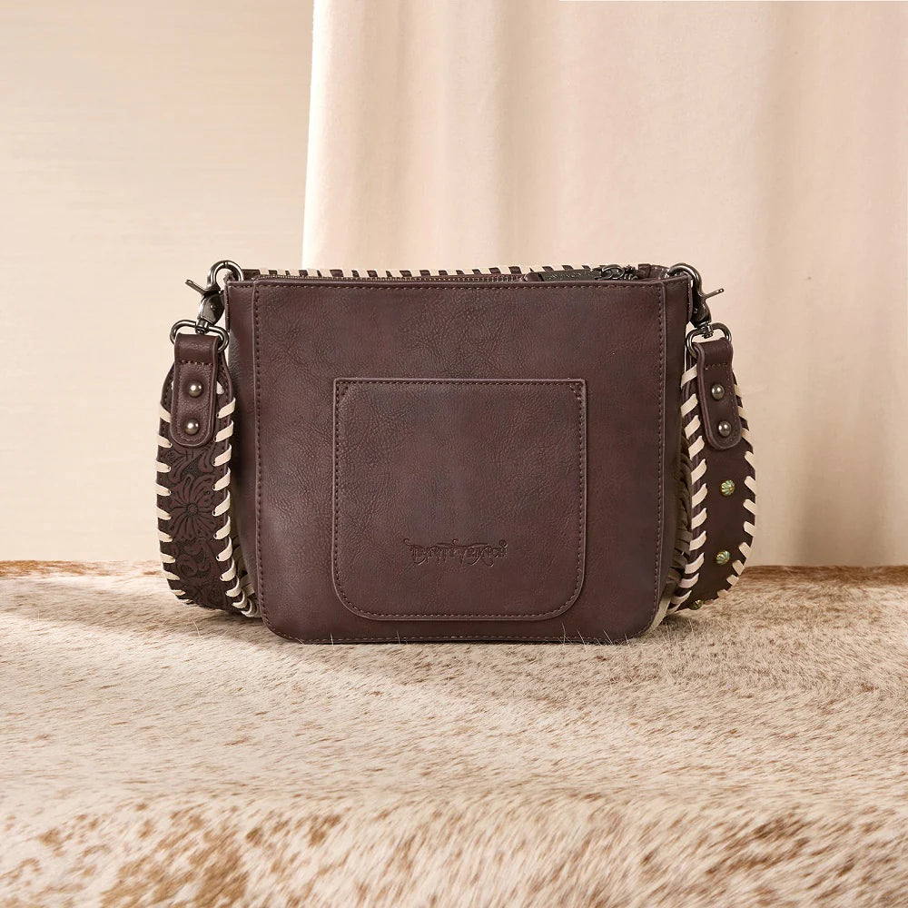 Trinity Ranch® Cowhide Fringe Crossbody Bag Coffee TR207-8360CF