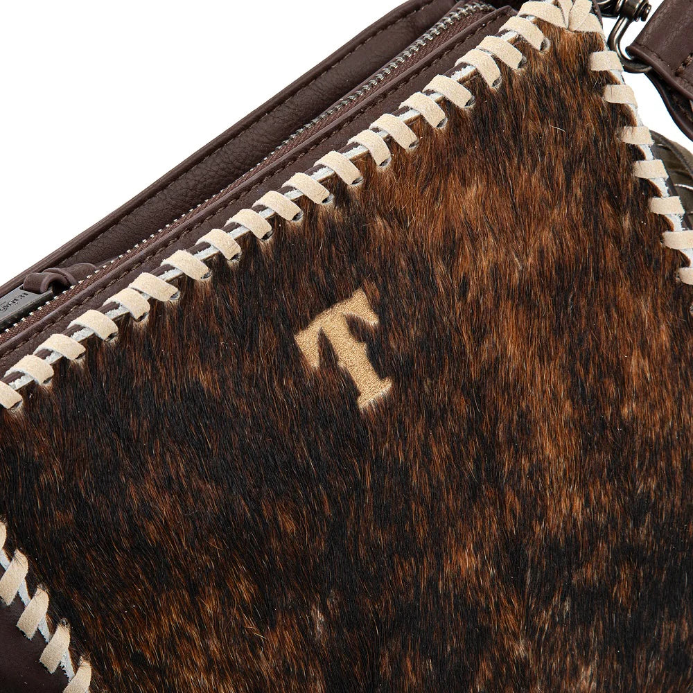 Trinity Ranch® Cowhide Fringe Crossbody Bag Coffee TR207-8360CF