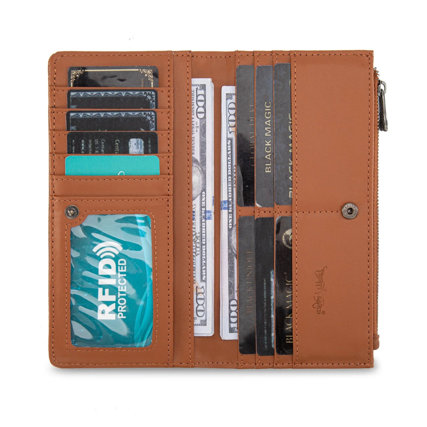 Trinity Ranch® Hair-On Cowhide Tooled Collection Wallet TR203-W2002BR