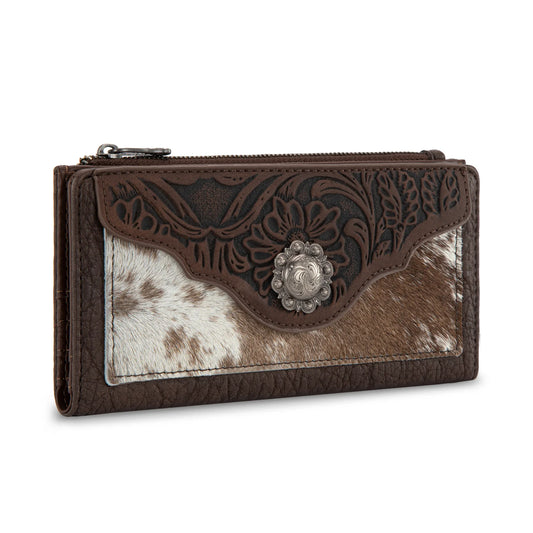 Trinity Ranch® Hair-On Cowhide Tooled Collection Wallet TR203-W2002CF