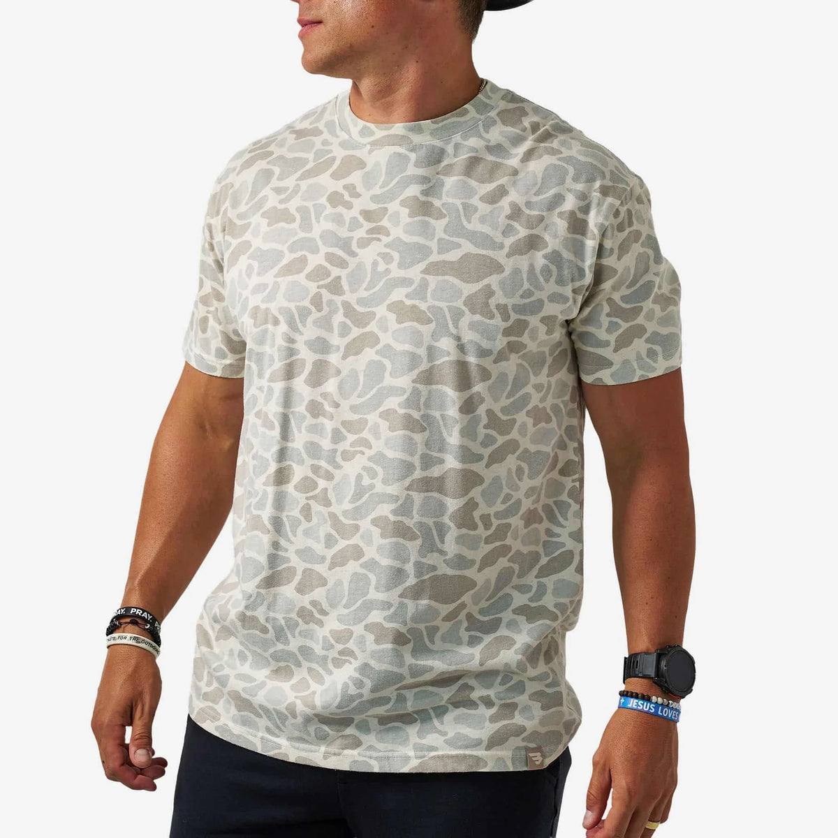 Burlebo® Men's Vintage Washed Tee - Classic Deer Camo VWT-CDC