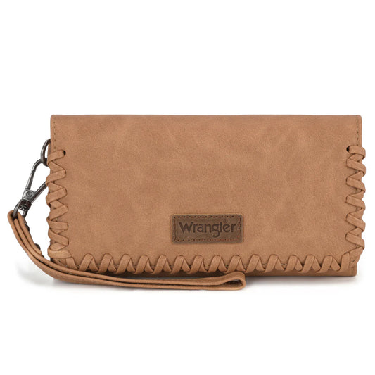 Wrangler® Whipstitch Wristlet Wallet Light Brown WG183-W048LBR