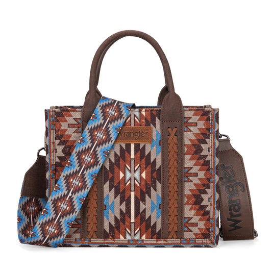 Wrangler® Southwestern Pattern Dual Sided Print-Tote/Crossbody WG2213-8120 2 Colors Available