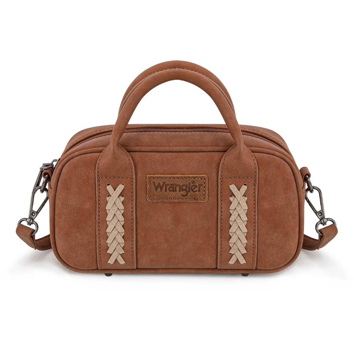 Wrangler® Whipstitch Collection Mini Satchel/Crossbody Bag Brown WG262-522BR