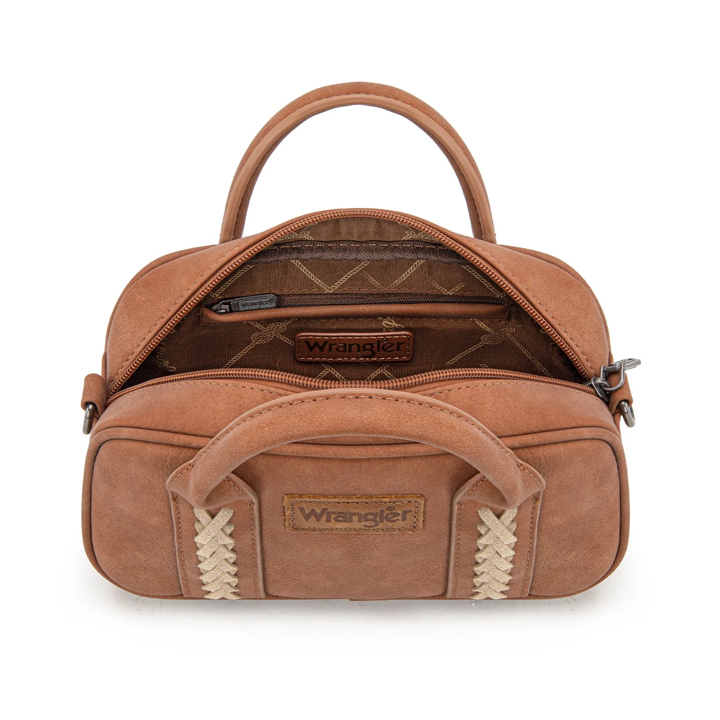 Wrangler® Whipstitch Collection Mini Satchel/Crossbody Bag Brown WG262-522BR