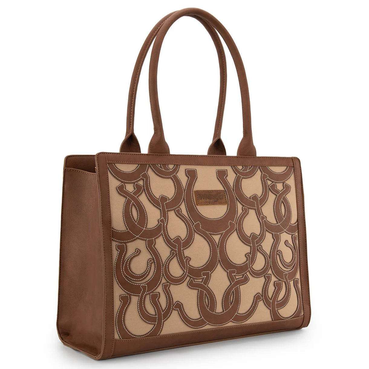 Wrangler® Horseshoe Cutout Carry-All Large Tote Bag Brown WG292-8110BR