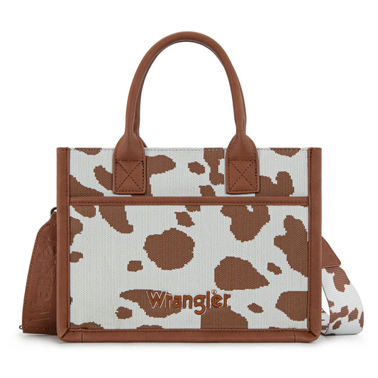 Wrangler® Cow Print Tote/ Crossbody WG301-8120SBR