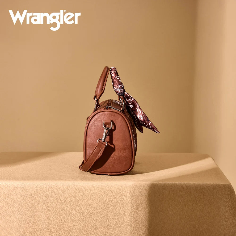 Wrangler® Braided Paisley Bandana Boston Bag Brown WG331-9012BR