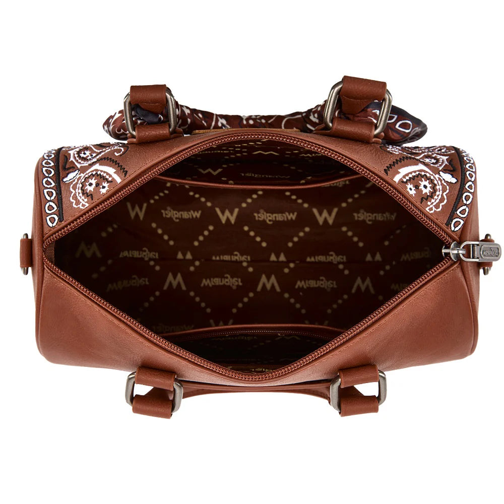 Wrangler® Braided Paisley Bandana Boston Bag Brown WG331-9012BR