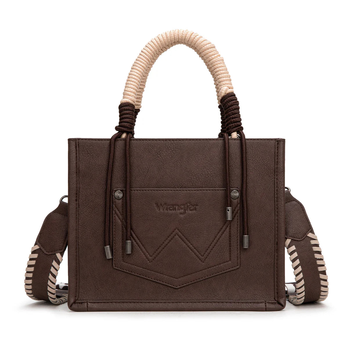 Wrangler® Cow Print Tote/Crossbody Coffee WG386-8120SCF