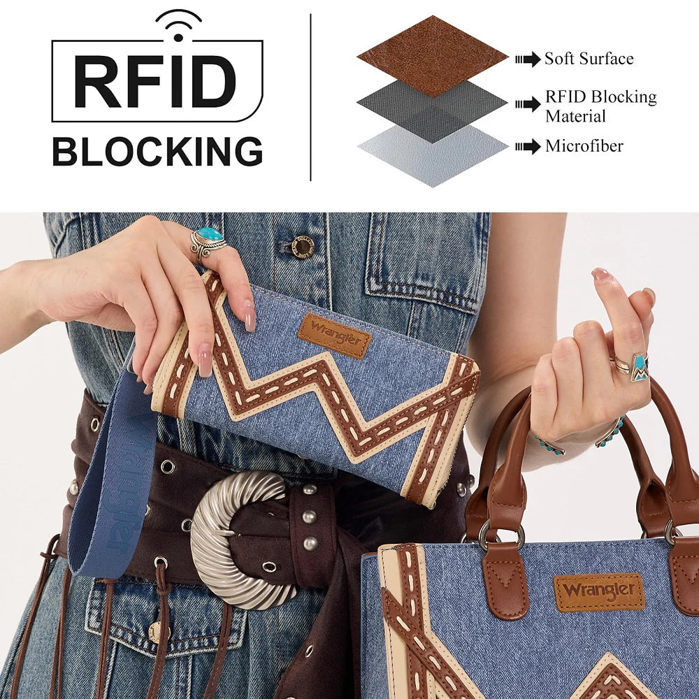 Wrangler® Western Chevron Contrast Stitch RFID Wallet Jean WG456-W130JN