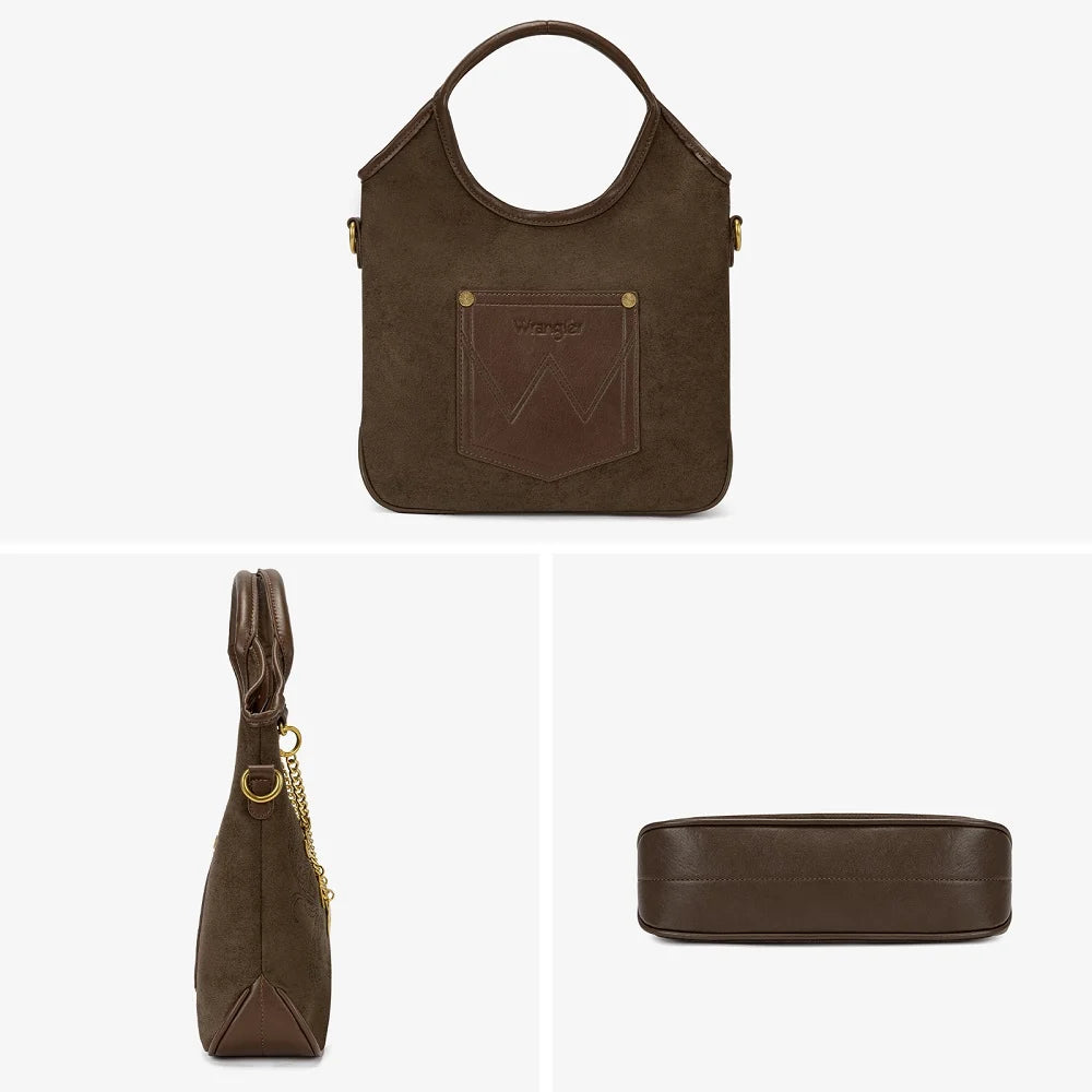 Wrangler® Charm Chain Hobo Tote Bag Coffee WG533-9801CF