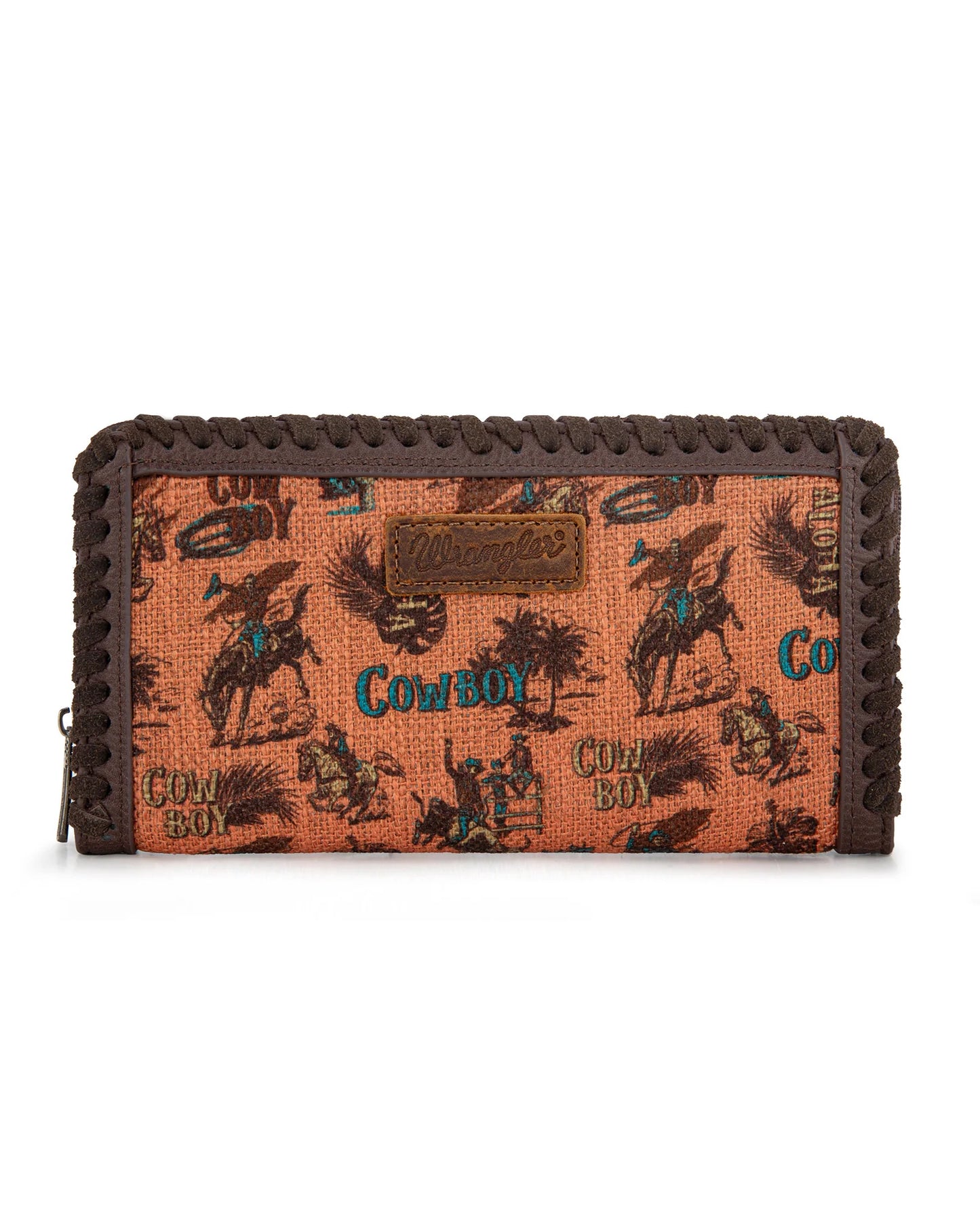 Wrangler® Vintage Retro Cowboy Cool Print Wallet Dark Brown WG60-W022DB