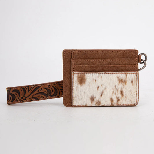 Trinity Ranch® Genuine Hair-On Cowhide Collection Key Ring Card Case TR182-W008 2 Colors Available